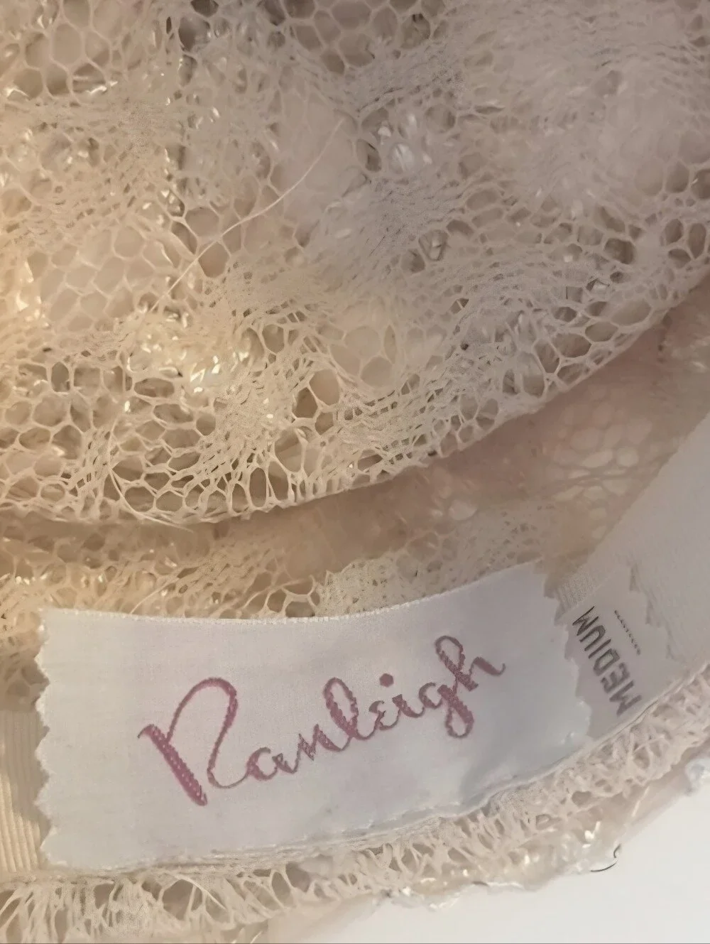 Vintage Pill Box Hat Champagne Ivory Lace & Satin Ranleigh Brand Size Medium - Picture 7 of 11